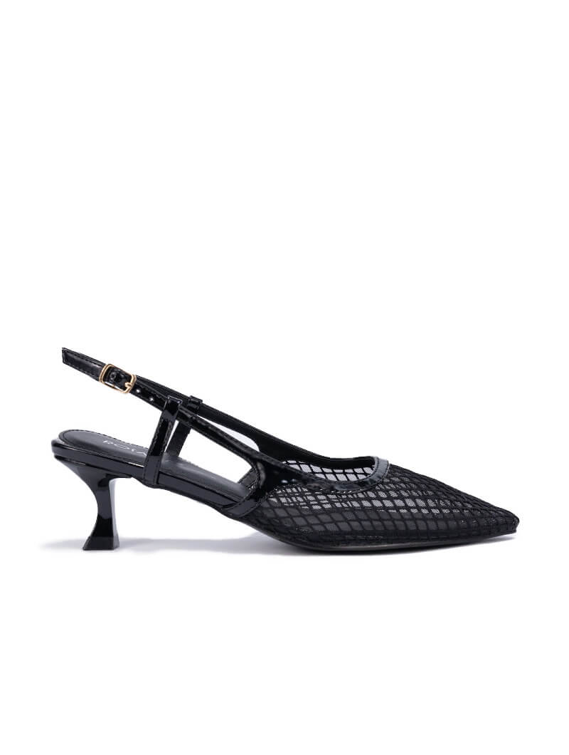 Escarpins en tulle avec bride arrière